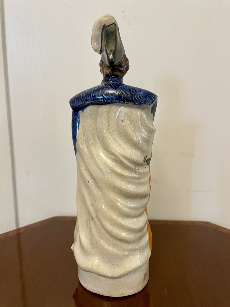 Antique Victorian Staffordshire Flatback Figure in Military Dress - Image 7